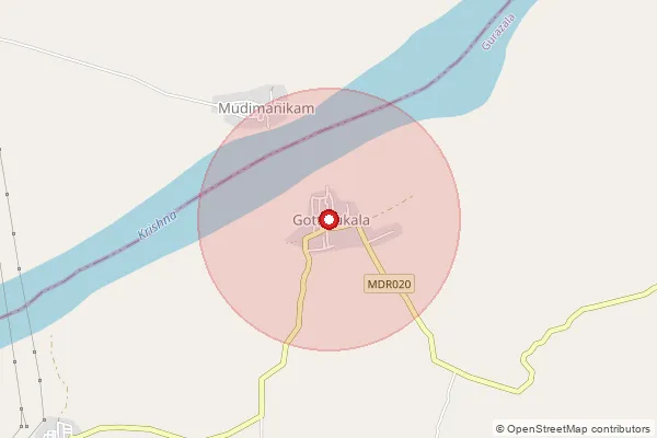 Map showing approximate area covered by Pincode 522415 — Miriyala B.O, Palnadu
