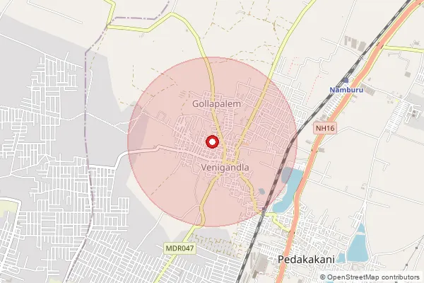 Map showing approximate area covered by Pincode 522509 — Uppalapadu B.O, Guntur