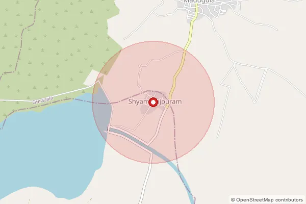 Map showing approximate area covered by Pincode 522612 — Obulesunipalle B.O, Palnadu