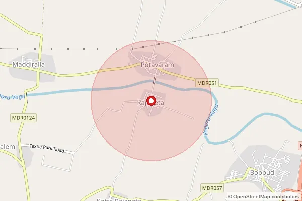 Map showing approximate area covered by Pincode 522626 — Boppudi B.O, Palnadu