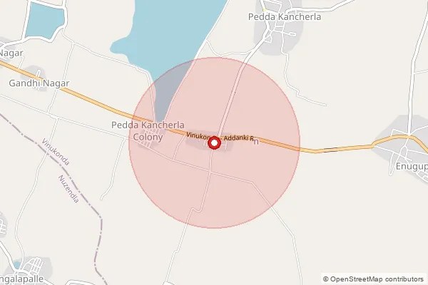 Map showing approximate area covered by Pincode 522649 — Pitchikalapalem B.O, Palnadu