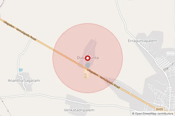 Map showing approximate area covered by Pincode 523109 — Cherukur B.O, Prakasam