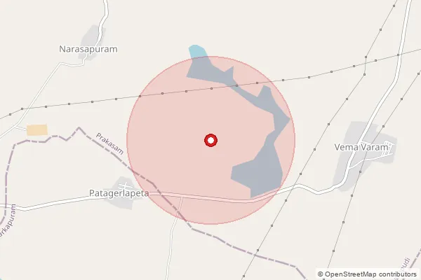 Map showing approximate area covered by Pincode 523111 — Venkateswarapuram B.O, Prakasam
