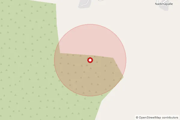 Map showing approximate area covered by Pincode 523112 — Musunurukothapalli B.O, Prakasam