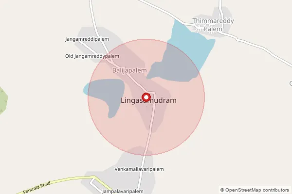 Map showing approximate area covered by Pincode 523114 — Bodawada B.O, Prakasam