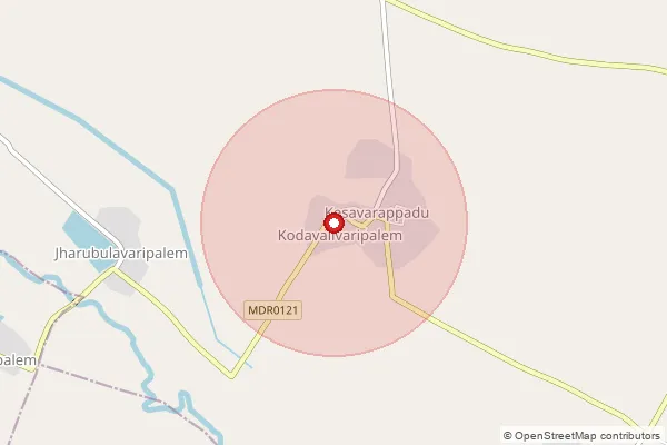 Map showing approximate area covered by Pincode 523170 — Timidithapadu B.O, Bapatla