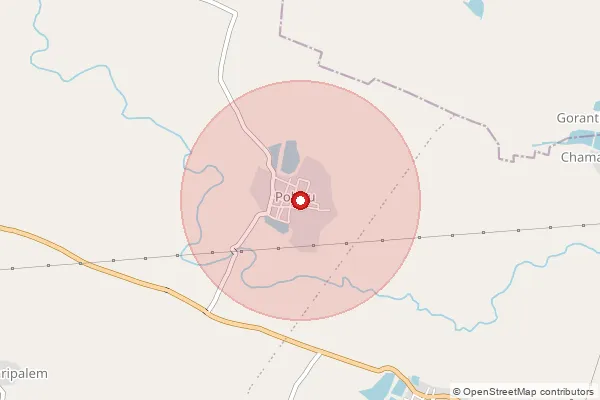 Map showing approximate area covered by Pincode 523171 — Edubadu B.O, Bapatla