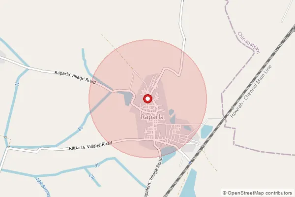 Map showing approximate area covered by Pincode 523180 — Chavatapalem B.O, Prakasam