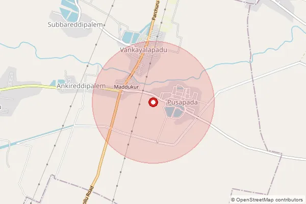 Map showing approximate area covered by Pincode 523190 — Idupulapadu S.O, Bapatla