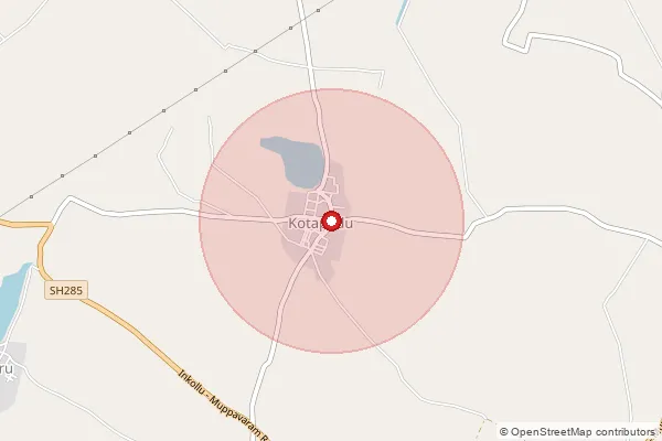 Map showing approximate area covered by Pincode 523214 — Arikatlavaripalem B.O, Bapatla