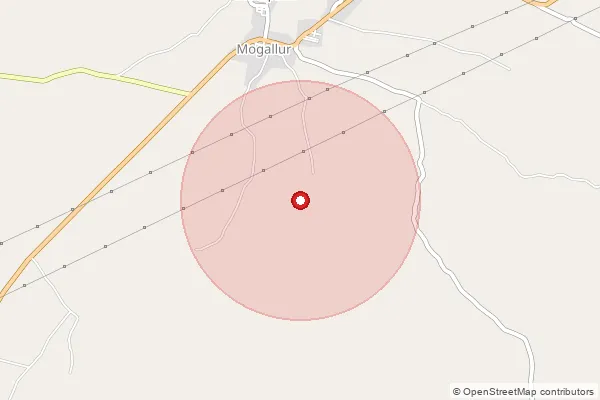 Map showing approximate area covered by Pincode 523223 — Pedagogulapalli B.O, Prakasam