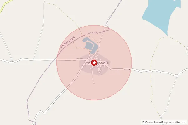 Map showing approximate area covered by Pincode 523225 — B.Machavaram B.O, Prakasam