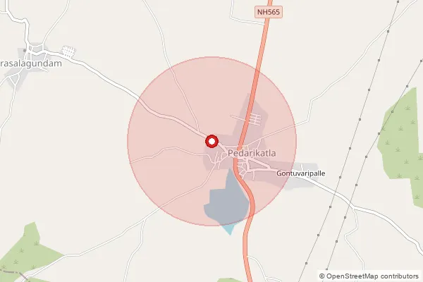 Map showing approximate area covered by Pincode 523245 — Challagirigala B.O, Prakasam