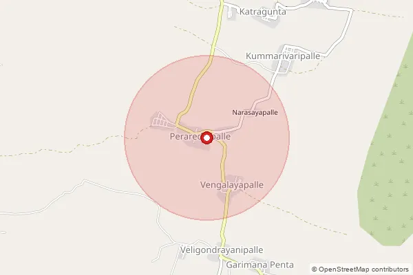 Map showing approximate area covered by Pincode 523246 — Perareddipalli B.O, Prakasam