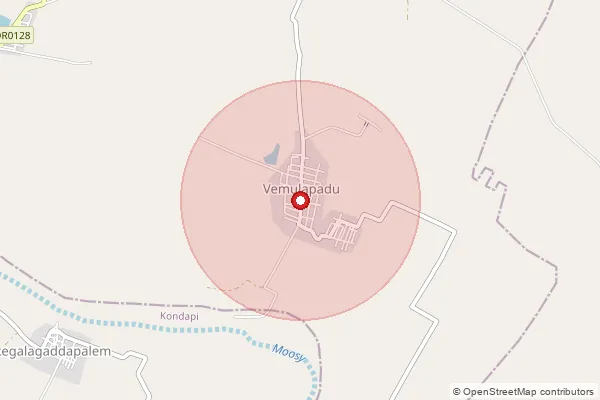 Map showing approximate area covered by Pincode 523273 — Peridepi S.O, Prakasam