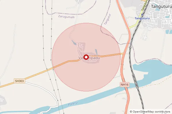 Map showing approximate area covered by Pincode 523274 — Jayavaram B.O, Prakasam