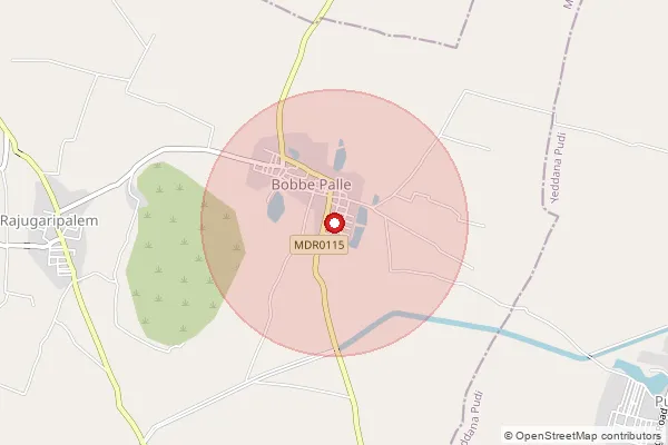 Map showing approximate area covered by Pincode 523301 — Degaramudi B.O, Bapatla