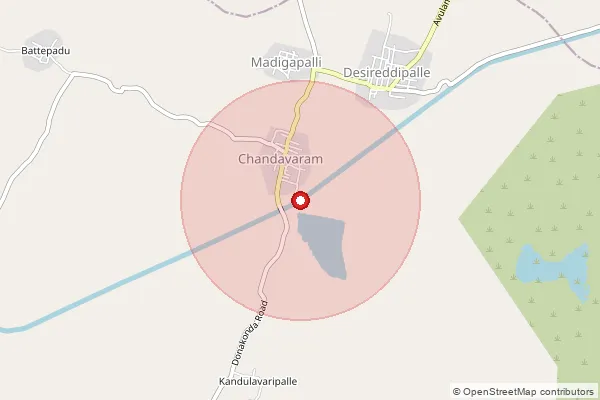 Map showing approximate area covered by Pincode 523305 — Nallabothulavaripalem B.O, Prakasam