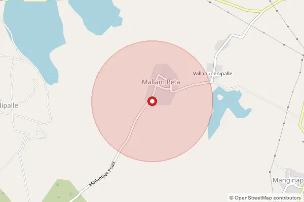 Map showing approximate area covered by Pincode 523315 — Kocherlakota B.O, Prakasam