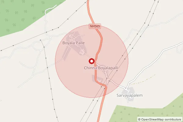 Map showing approximate area covered by Pincode 523327 — Gollavidipi B.O, Prakasam