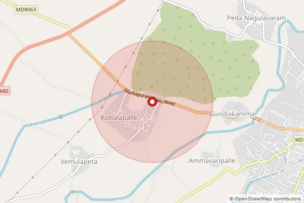 Map showing approximate area covered by Pincode 523329 — Kondepalle B.O, Prakasam
