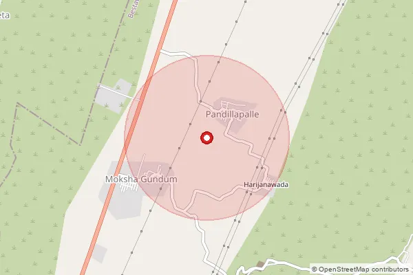 Map showing approximate area covered by Pincode 523334 — Nekunambad B.O, Prakasam