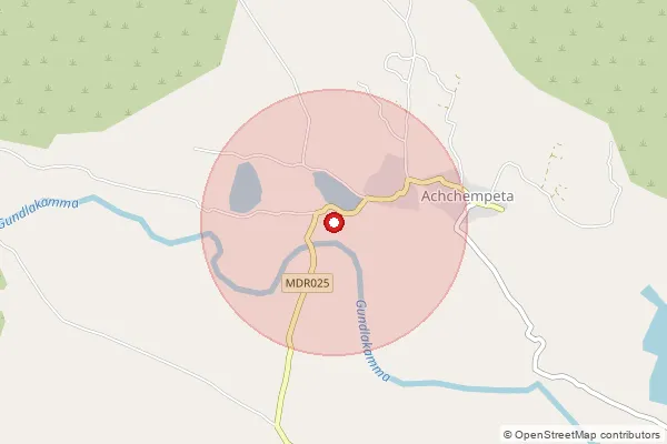 Map showing approximate area covered by Pincode 523335 — Atchampeta B.O, Prakasam