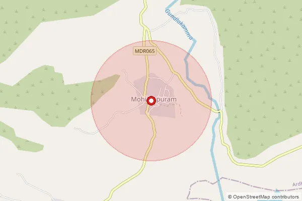Map showing approximate area covered by Pincode 523336 — Mittameedipalle B.O, Prakasam