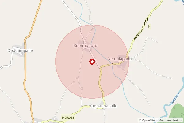 Map showing approximate area covered by Pincode 523367 — Obulapuram B.O, Prakasam