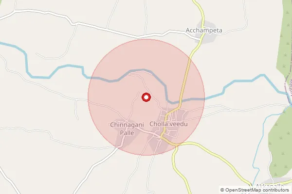 Map showing approximate area covered by Pincode 523372 — Peddanallakalva B.O, Prakasam