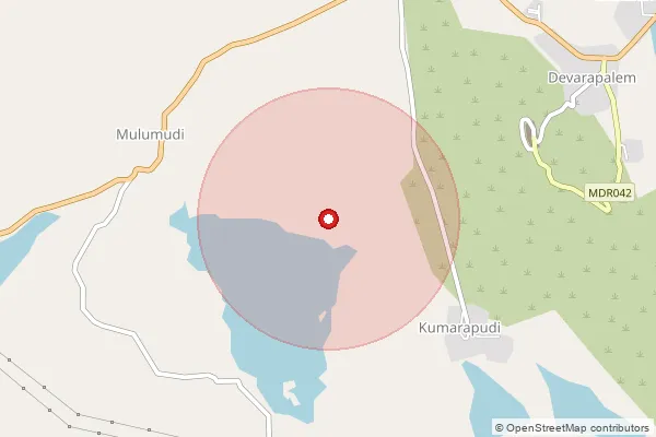 Map showing approximate area covered by Pincode 524004 — Pottepalem B.O, Spsr Nellore