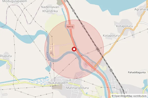 Map showing approximate area covered by Pincode 524121 — Damanellore B.O, Tirupati