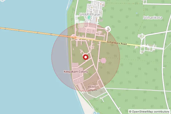 Map showing approximate area covered by Pincode 524124 — Pernadu B.O, Tirupati