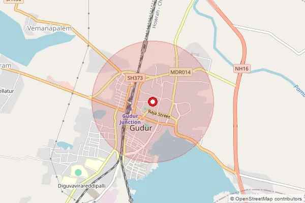 Map showing approximate area covered by Pincode 524131 — Alimili B.O, Spsr Nellore