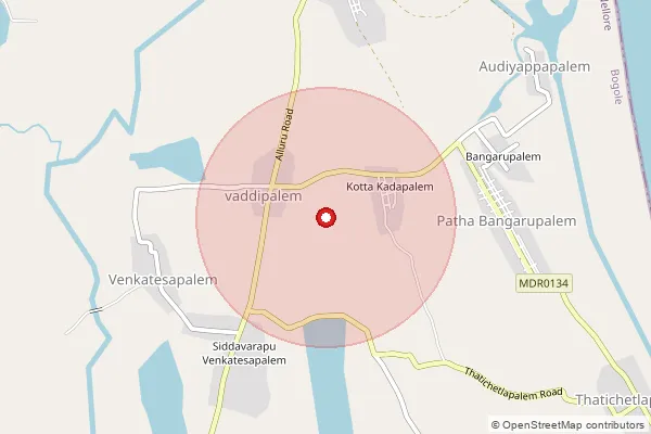 Map showing approximate area covered by Pincode 524152 — Venkatesupalem B.O, Spsr Nellore