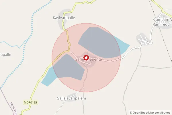 Map showing approximate area covered by Pincode 524221 — Kothapeta B.O, Spsr Nellore