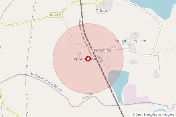 Map showing approximate area covered by Pincode 524224 — Polampadu B.O, Spsr Nellore