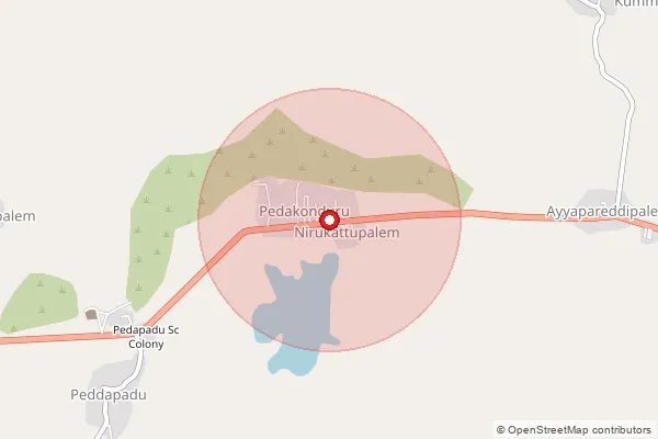 Map showing approximate area covered by Pincode 524225 — Turupur B.O, Spsr Nellore