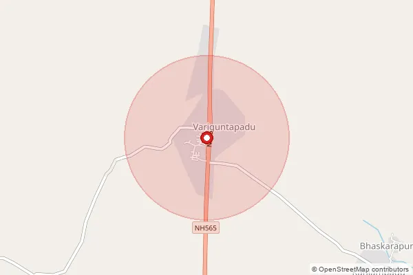 Map showing approximate area covered by Pincode 524227 — Chinna Kaniyampadu B.O, Spsr Nellore