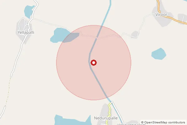 Map showing approximate area covered by Pincode 524236 — Gudinarava B.O, Spsr Nellore