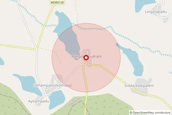 Map showing approximate area covered by Pincode 524240 — Chowtaputtedu B.O, Spsr Nellore