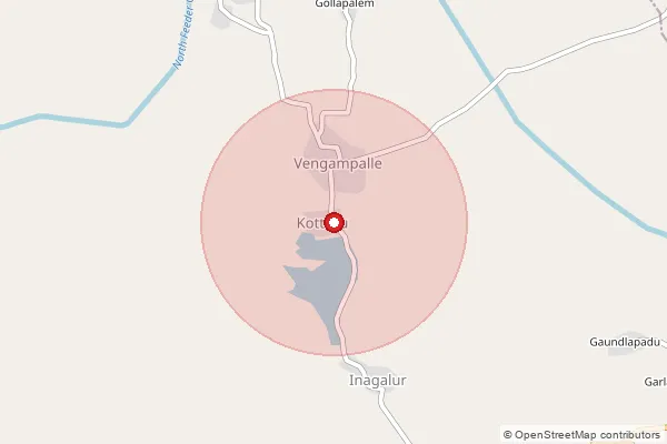 Map showing approximate area covered by Pincode 524303 — Bandarupalli B.O, Spsr Nellore