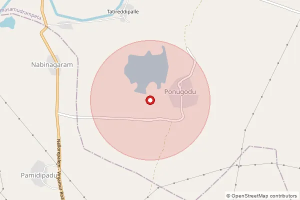 Map showing approximate area covered by Pincode 524304 — Peddabbipuram B.O, Spsr Nellore