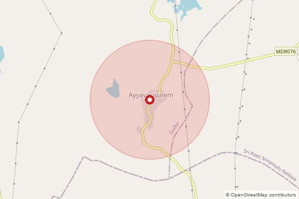 Map showing approximate area covered by Pincode 524310 — Bodasi Idayapalli B.O, Spsr Nellore