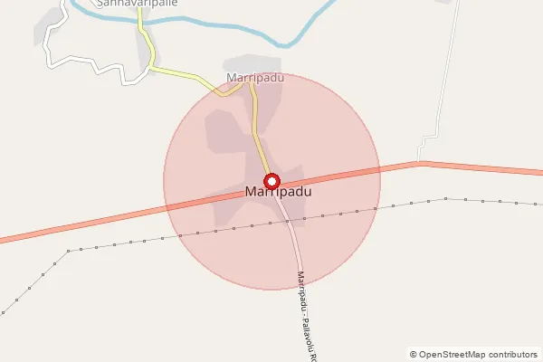 Map showing approximate area covered by Pincode 524312 — Tikkavaram B.O, Spsr Nellore