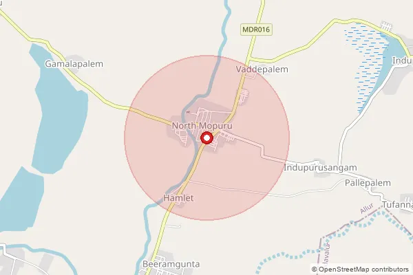 Map showing approximate area covered by Pincode 524315 — Batrakagallu B.O, Spsr Nellore