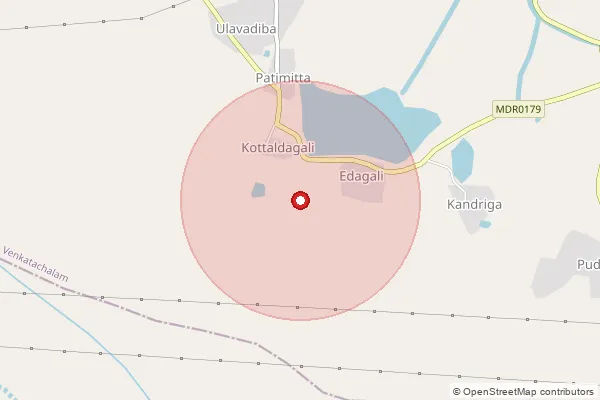 Map showing approximate area covered by Pincode 524321 — Idimepalli B.O, Spsr Nellore
