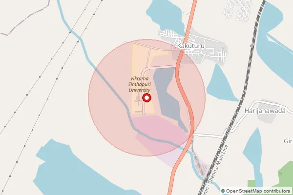 Map showing approximate area covered by Pincode 524324 — Vikramasimhapuri University So, Spsr Nellore