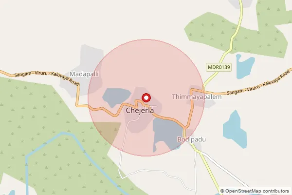 Map showing approximate area covered by Pincode 524341 — Perumallapadu B.O, Spsr Nellore