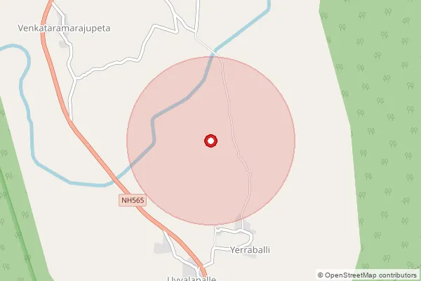 Map showing approximate area covered by Pincode 524343 — Kanupurpalli B.O, Spsr Nellore